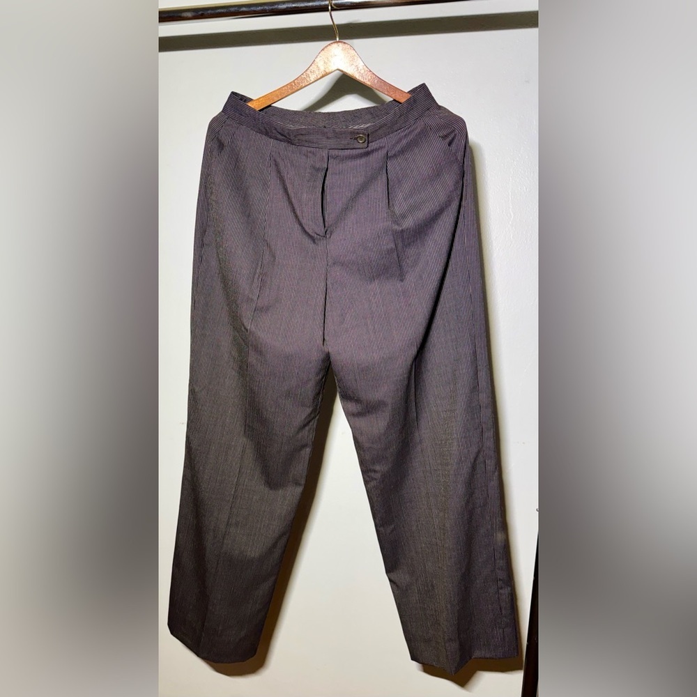 VTG Giorgio Armani Navy | Silk & Wool | Pinstriped Pants - Picture 2 of 13